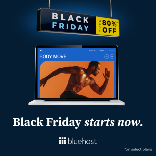 80% off bluehost Black Friday